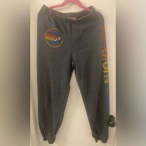 Aviator Nation Charcoal Sweatpants with Rainbow Logo